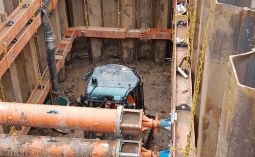 RMD Kwikform Ground Shoring for 10m shaft excavation for water network expansion