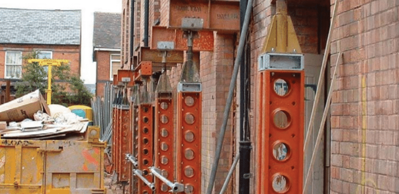 Image of propping and needling being uses in a refurbishment project