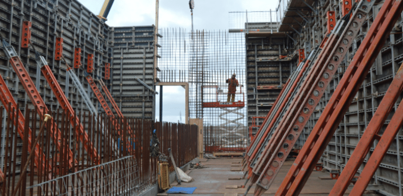 Image of wall formwork product maxima installed on a construction project