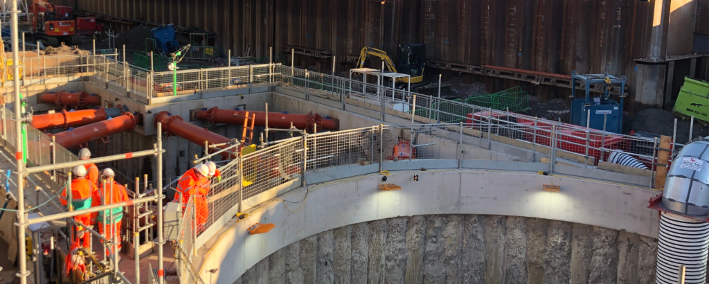 Image of ground works commencing on deep excavation. Concept of buying vs buying ground shoring equipment.
