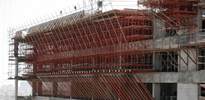 Image showing kwikstage propping in use throughout a construction project.