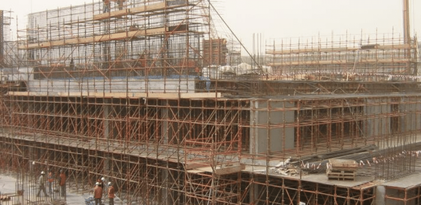 Image showing kwikstage propping in use throughout a construction project.