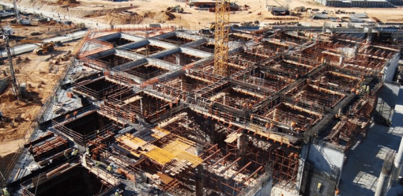 Image showing kwikstage propping in use throughout a construction project.