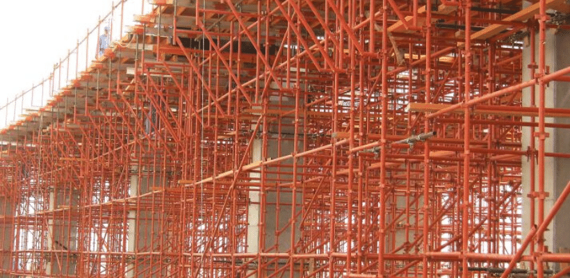 Image showing kwikstage propping in use throughout a construction project.