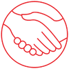 icon of shaking hands showing respect